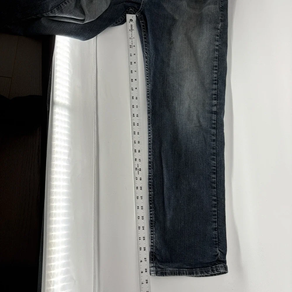 Men's Levi's 505 Straight Leg Dark Wash Blue Denim Jeans Size 38X28.5
